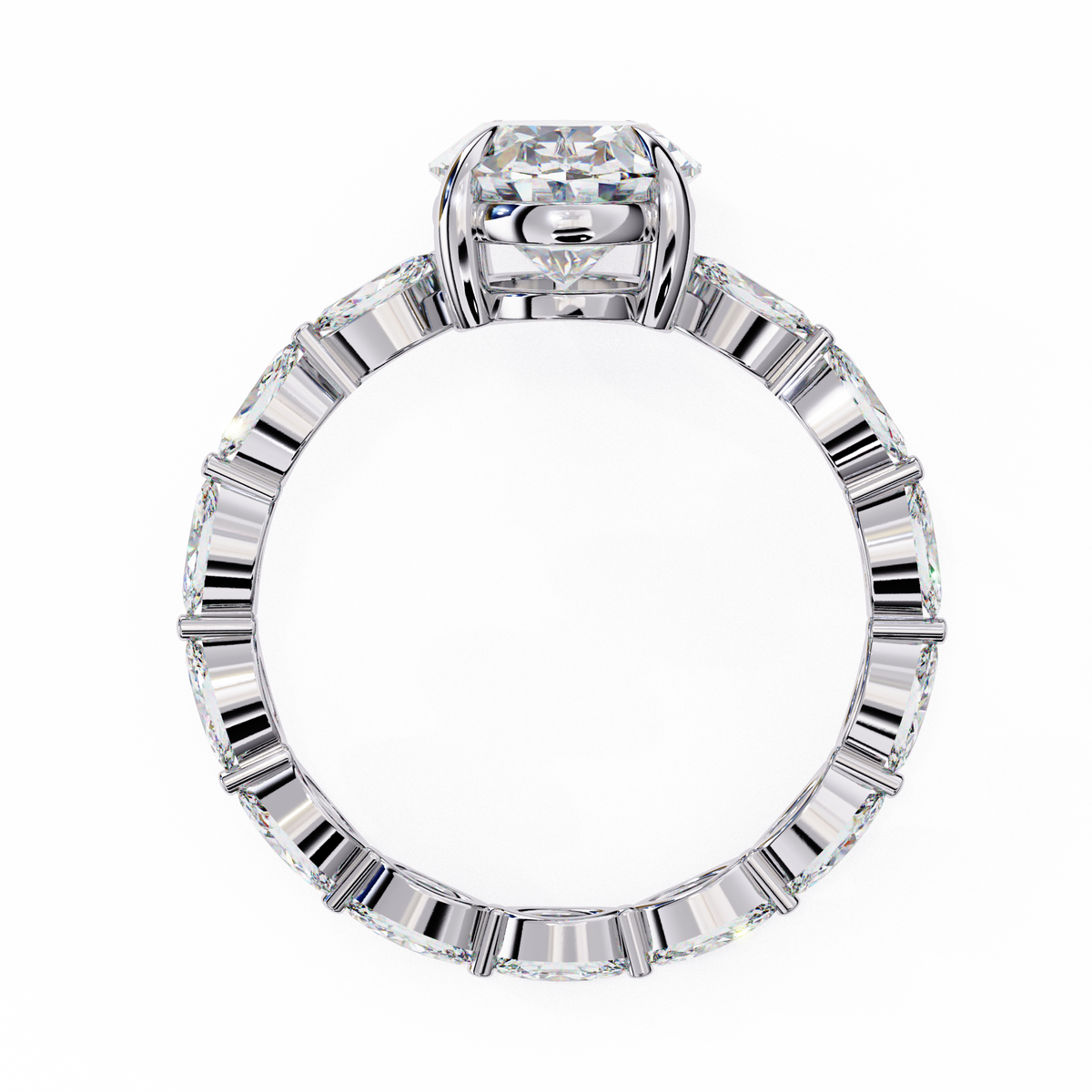 Diamond ring with a central gemstone 