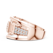 Round Cut Lab Grown Diamond Men's Pillar Cage Geometric Gold Statement Band - View 11