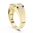 Emerald Cut Lab Grown Diamond Signet Ring With Trillion Accents - View 10