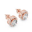 Round Cut Moissanite Diamond Floating Halo Stud Earring - View 5