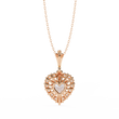 Heart Shape Moissanite Diamond Halo Pendant Necklace - View 6