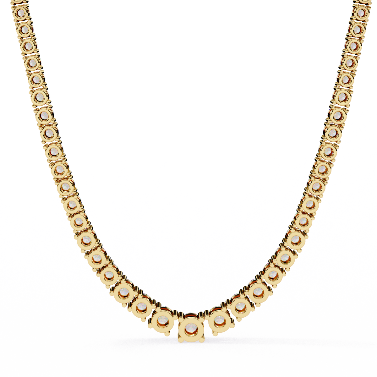 Round Cut Lab Grown Diamond Tennis V Necklace - View 8