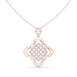 Round Diamond Floral Geometric Lab Grown Necklace - View 2