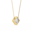 Kite Set Princess Lab Grown Diamond Pendant with Full Bezel Setting - View 5