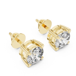 Architectural Crown Basket Round Moissanite Diamond Solitaire Studs - View 5