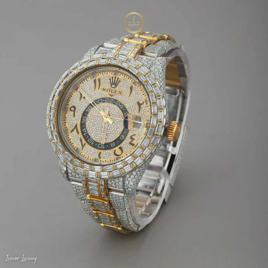 Exclusive Custom Baguette & Round Cut Moissanite Diamonds Luxury Watch By Ivevar