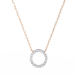 Round Cut Lab Grown Diamond Open Circle Halo Pendant - View 3
