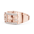 Round Cut Lab Grown Diamond Men's Oval Medallion Openwork Gold Ring - View 11