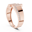 Round Cut Lab Grown Diamond Men's Architectural Equalizer Pave Statement Ring - View 8