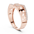 Round Cut Lab Grown Diamond Men's Organic Openwork Cutout Architectural Wedding Ring - View 8