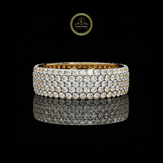 Round Brilliant Full Pave Moissanite Diamond Eternity Band Ring