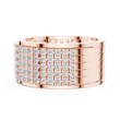 Round Cut Lab Grown Diamond Men's Multi Row Grid Pave Iced Out Statement Ring - View 8