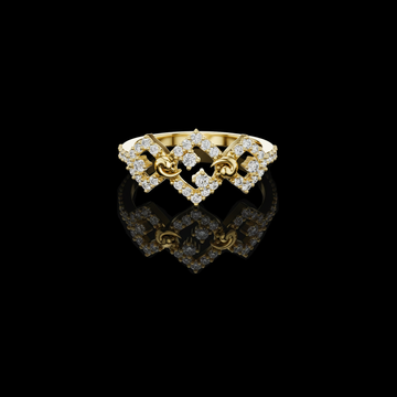 Round Cut Crown Lab Diamond Statement Ring