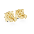 Leaf Frame and Four Petal Round Lab Diamond Cluster Stud Earrings - View 7