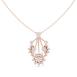 Floral Drop Pendant with Round Moissanite Diamond - View 2