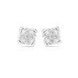Floral Inspired Lab Diamond Stud Earrings with Brilliant Round Cut For Daily Wear - View 3