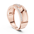 Round Cut Lab Grown Diamond Men's Center Plate Pave Gold Statement Band - View 8