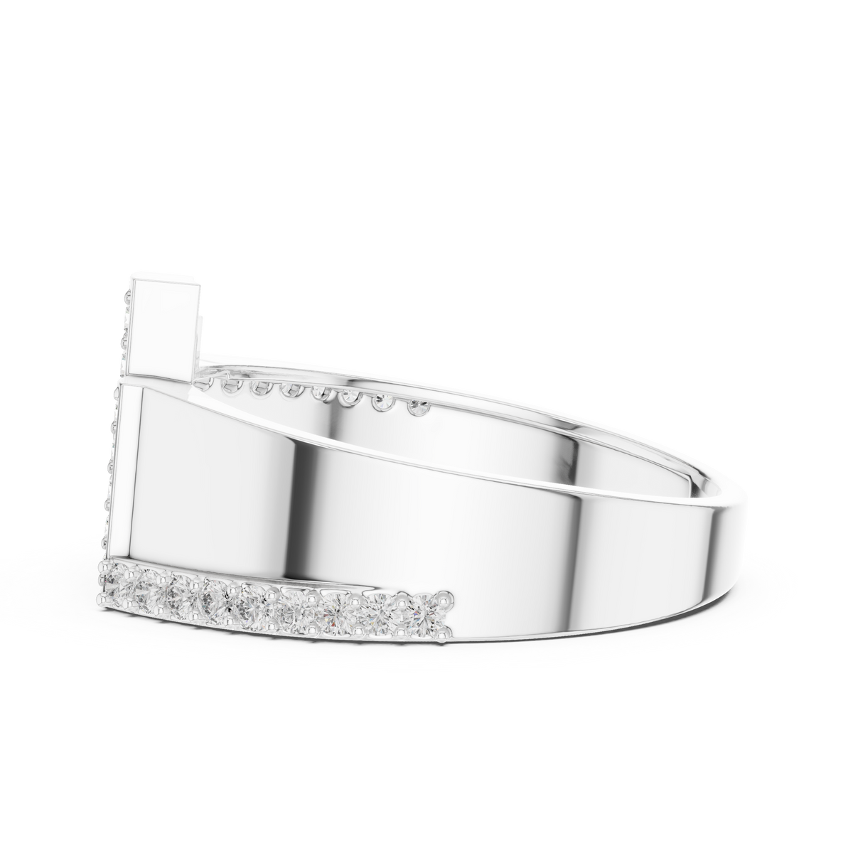 Round Cut Moissanite Diamond Men's Architectural Equalizer Pave Statement Ring - View 12
