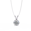 Round Lab Grown Diamond Solitaire Six Prong V Bail Pendant - View 4