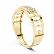 Round Cut Lab Grown Diamond Men's Rectangular Pave Center Geometric Ring - View 7