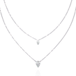 Layered Pear Cut Lab Grown Diamond Double Pendant Necklace - View 3