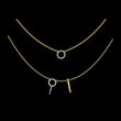 Layered Open Circle Bar Pendant Lab Grown Double Necklace