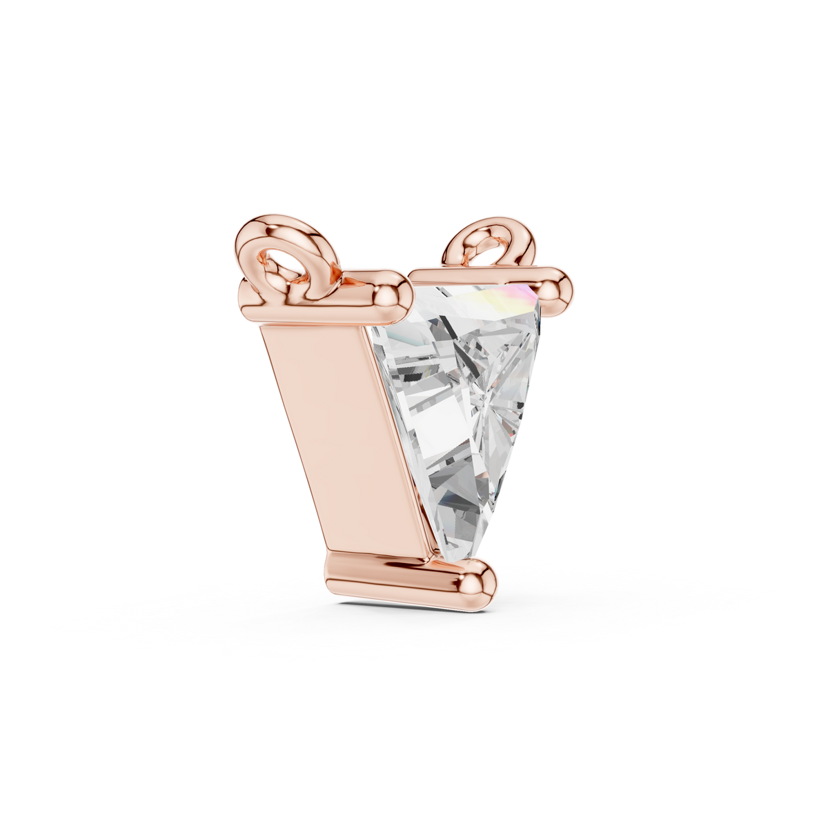 Trillion Cut Solitaire Pendant with Center Lab Grown Diamond - View 5