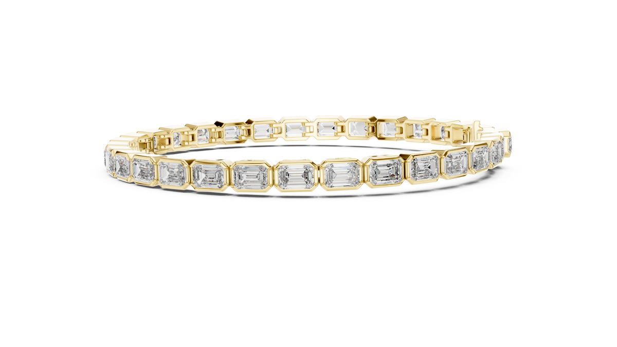 Emerald Cut Moissanite Diamond Octagonal Link Tennis Bracelet - View 4