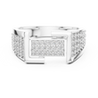 Round Cut Lab Grown Diamond Men's Rectangular Center Pave Statement Band - View 3