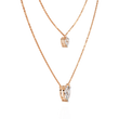 Layered Pear Cut Lab Grown Diamond Double Pendant Necklace - View 5