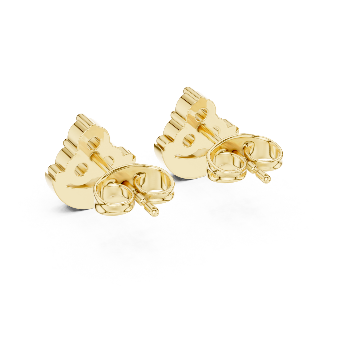 Luna Crest Round Lab Diamond Cluster Stud Earrings with Sculpted Crescent Design - View 10