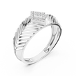 Round Lab Grown Diamond Pavé Chevron Statement Ring - View 6