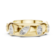 Multi Shape Cut Lab Grown Diamond Men's Flush Bezel Cigar Band - View 10