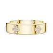 Round Cut Moissanite Diamond Men's Four Leaf Clover Wedding Band - View 10