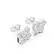 Iconic Grid Aura Round Lab Diamond Set Stud Earrings with Contemporary Architectural Motif - View 6