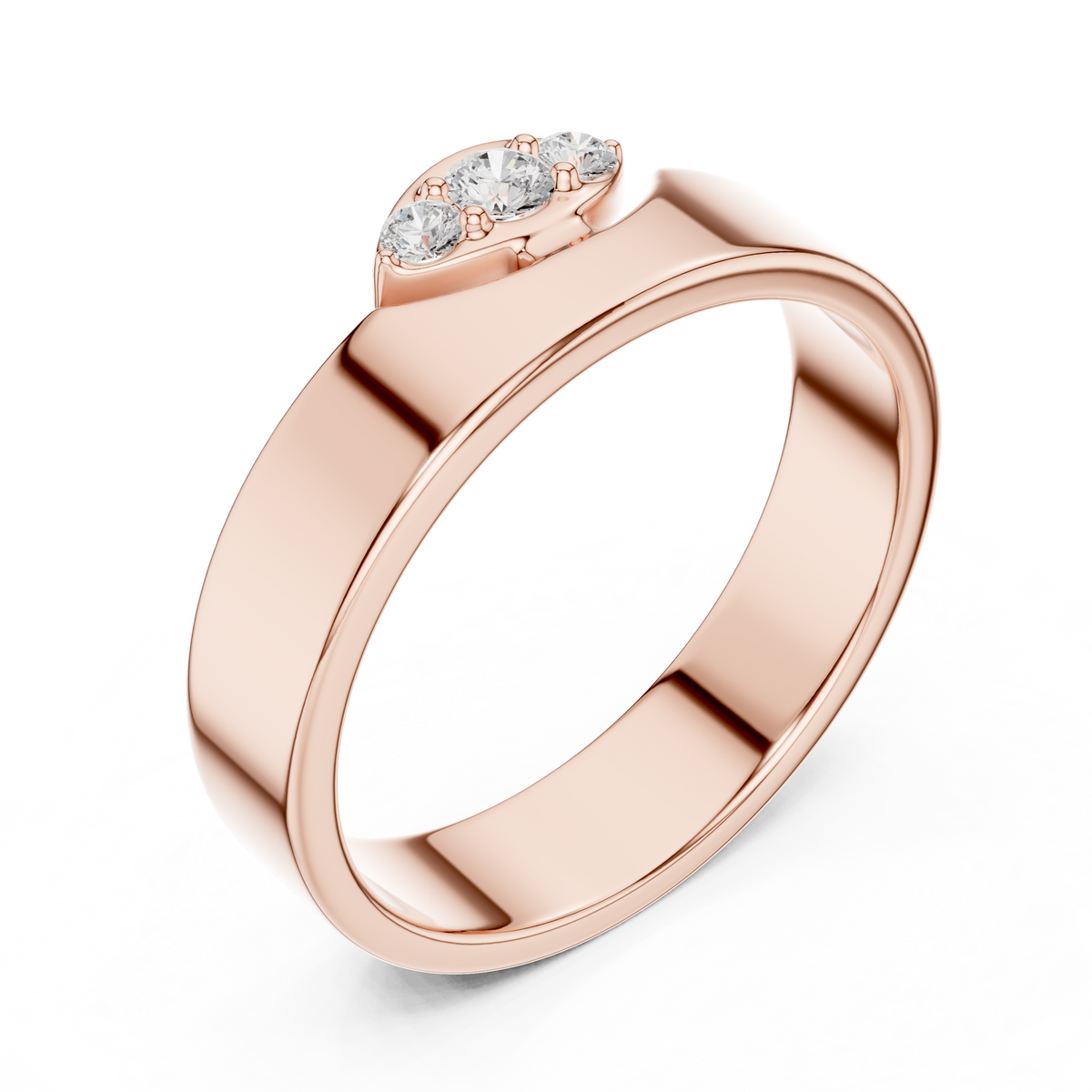 Round Cut Lab Grown Diamond Men's Unique Geometric Anniversary Ring - View 6