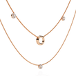Layered Open Circle Bezel Lab Grown Diamond Double Necklace - View 5