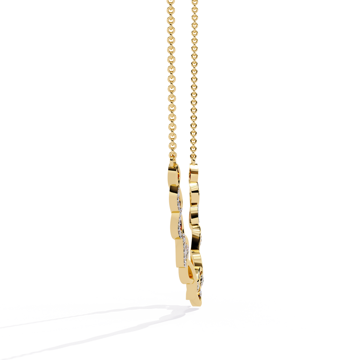 Twisted Infinity Bar Moissanite Diamond Pave Necklace - View 5