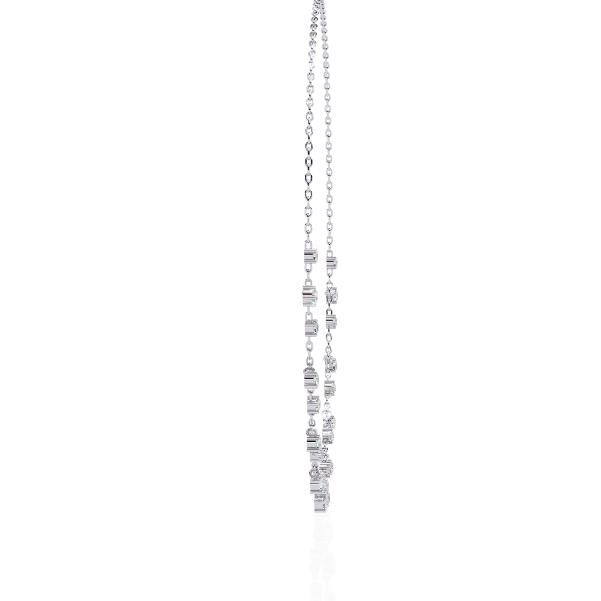 Princess Shape Round Lab Grown Diamond Choker Necklace - View 6