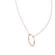U Shape Hardware Pattern Statement Pendant with Round Lab Grown Diamond - View 11
