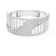 Round Cut Moissanite Diamond Men's Vertical Pillar Cage Pave Statement Ring - View 3