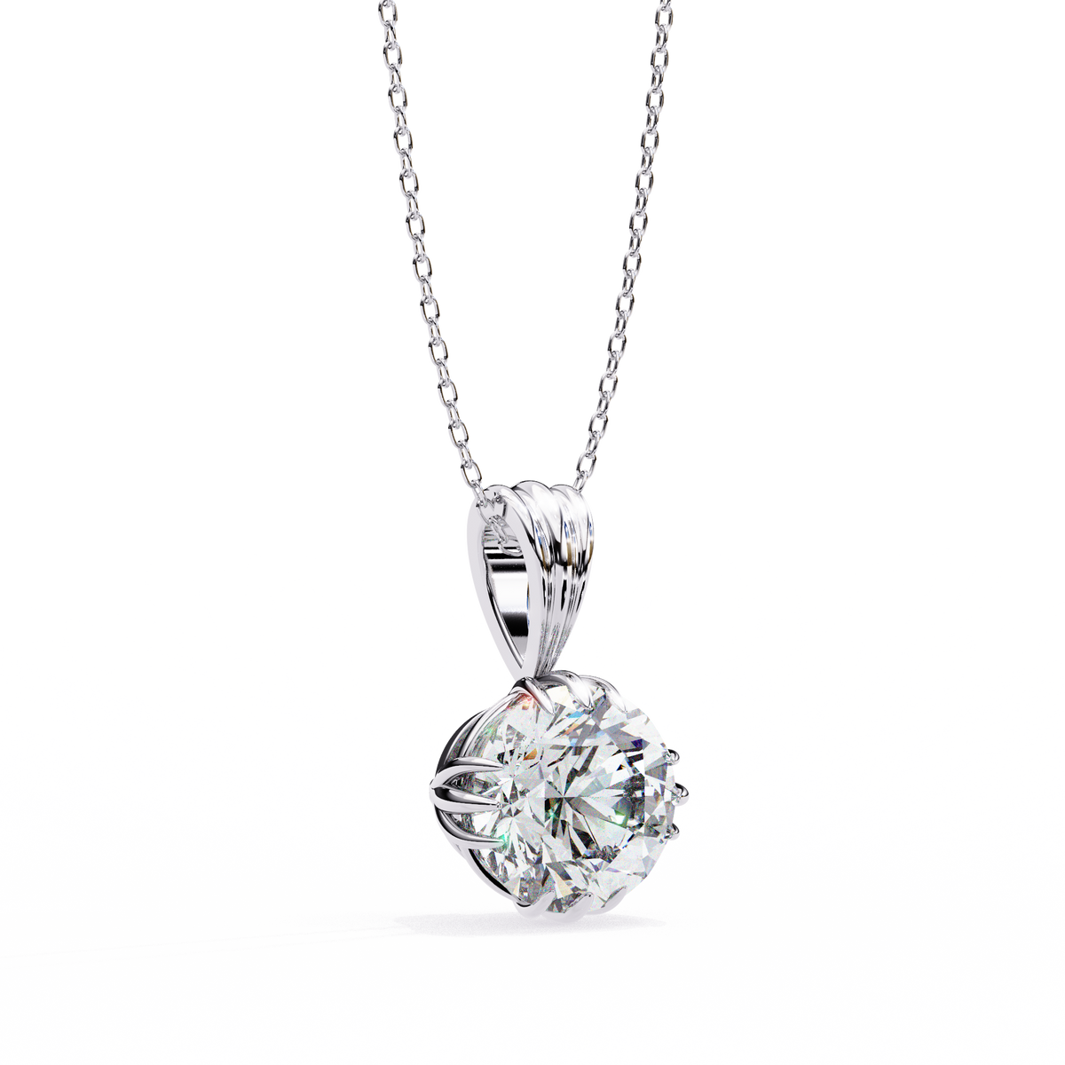 Circular Silhouette Charm Pendant Center Round Lab Grown Diamond - View 7