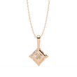 Contemporary Orientated Princess Moissanite Diamond V Prong Pendant - View 9