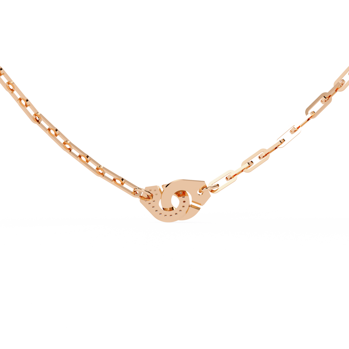 Clip Chain Necklace with Pave Moissanite Diamond Clasp - View 9