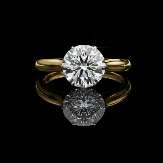 Solitaire Round Cut Moissanite Diamond Engagement Ring With Six Prong