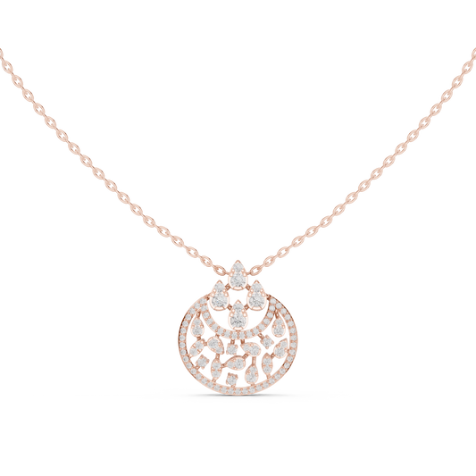 Chandelier Droplet Layering Pendant with Multi Stone Moissanite Diamond - View 2