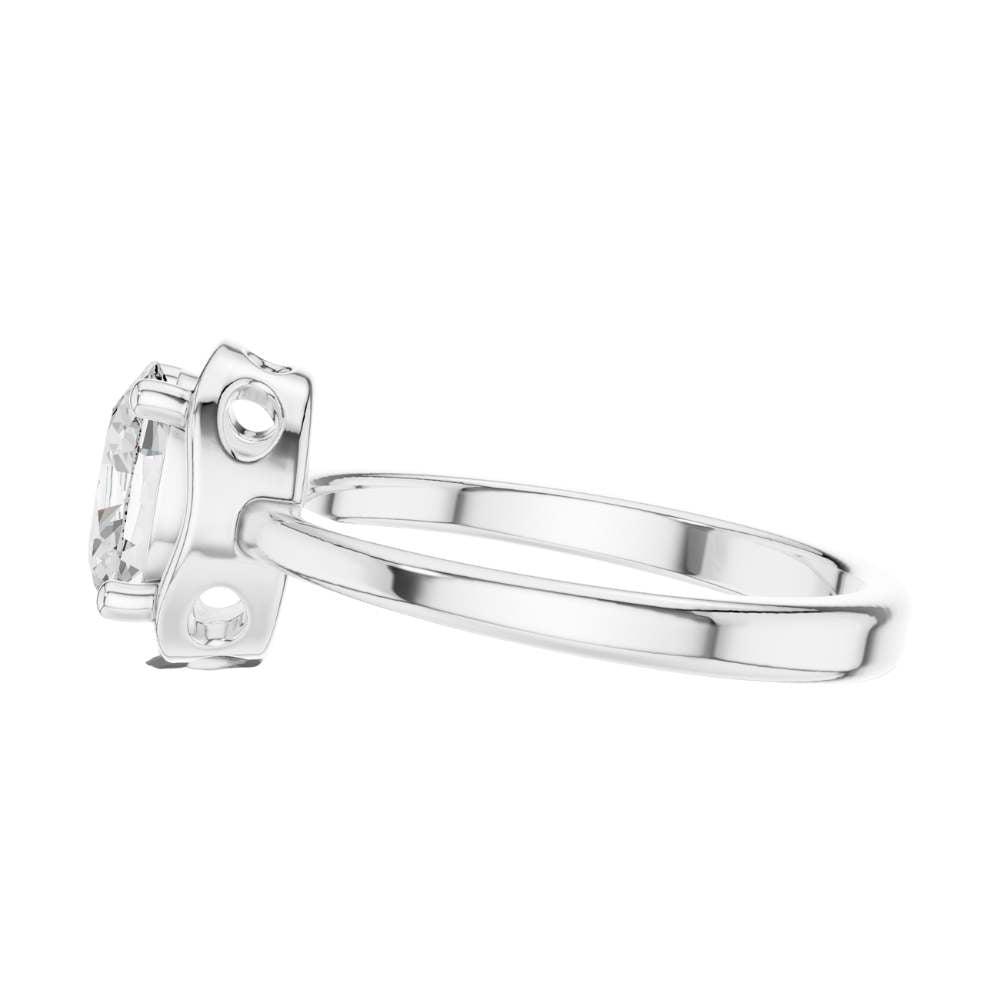 Modern Bezel Set Oval Lab Diamond Solitaire Engagement Ring - View 9