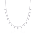 Round Cut Lab Grown Diamond Dangle Charm Choker Necklace - View 10