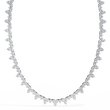 Round Cut Moissanite Diamond Station Tennis Necklace - View 3
