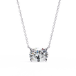 Oval Lab Grown Diamond Solitaire Pendant with Four Prong Side Loops Pendant - View 4